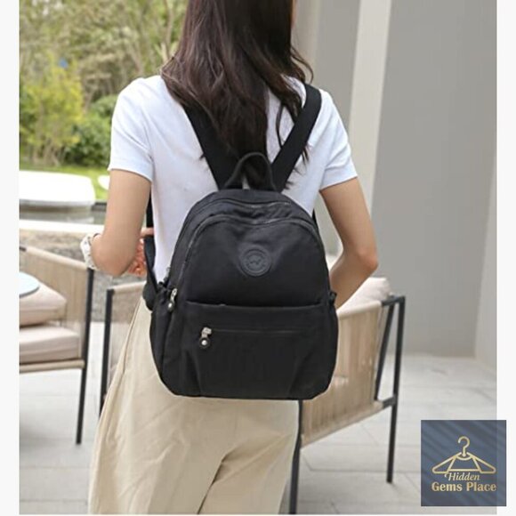 Mini Nylon Backpack Lightweight Travel Daypack Adjustable Strap 9 Pockets main image 7